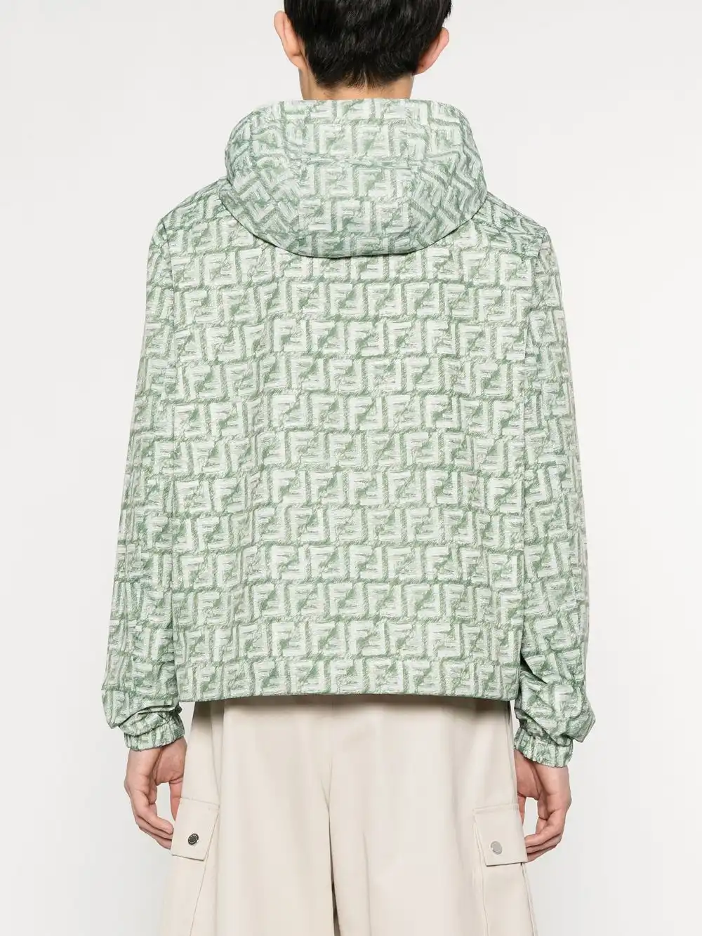 Cheap FENDI FF-print reversible hooded jacket