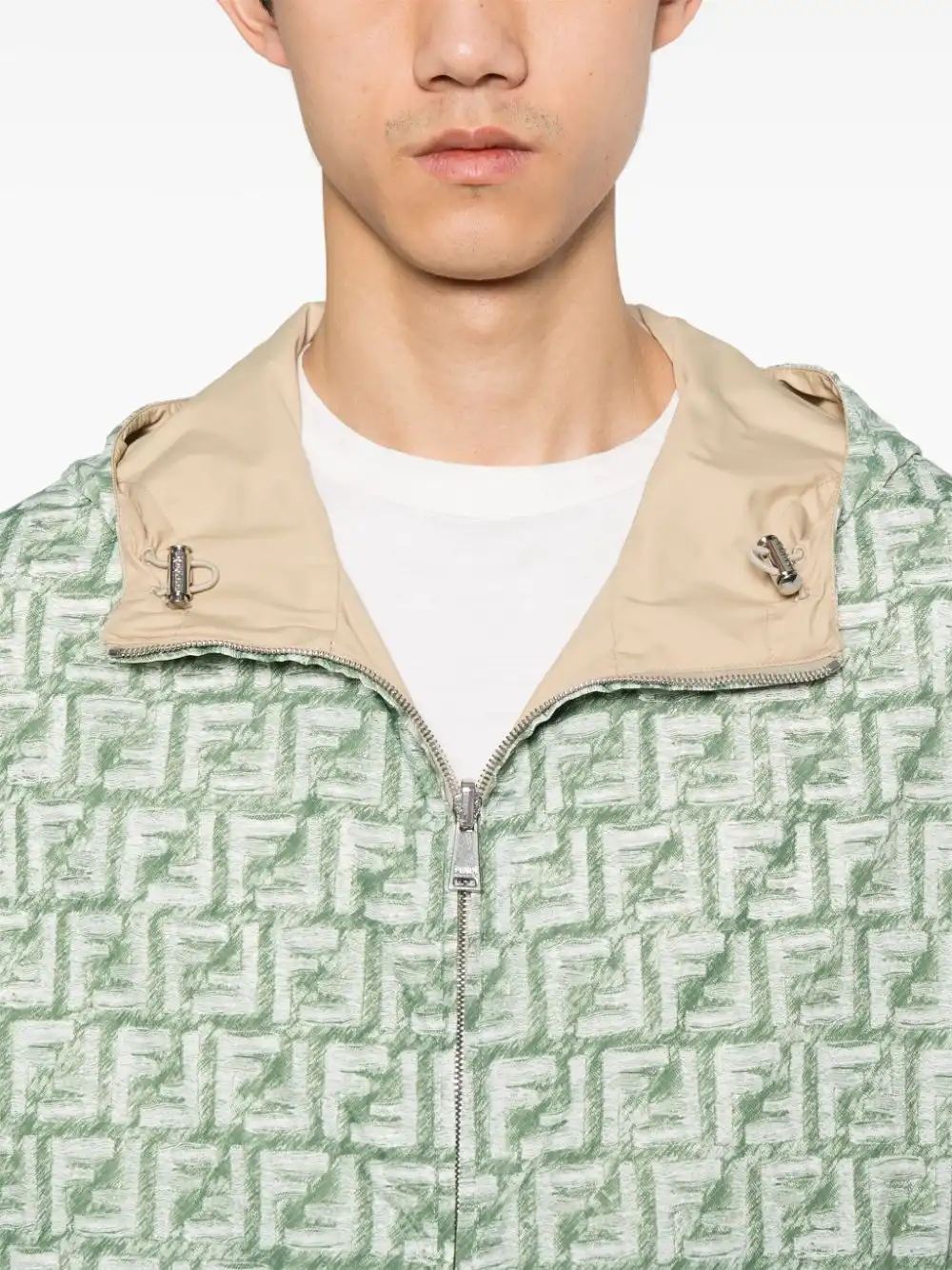 Cheap FENDI FF-print reversible hooded jacket