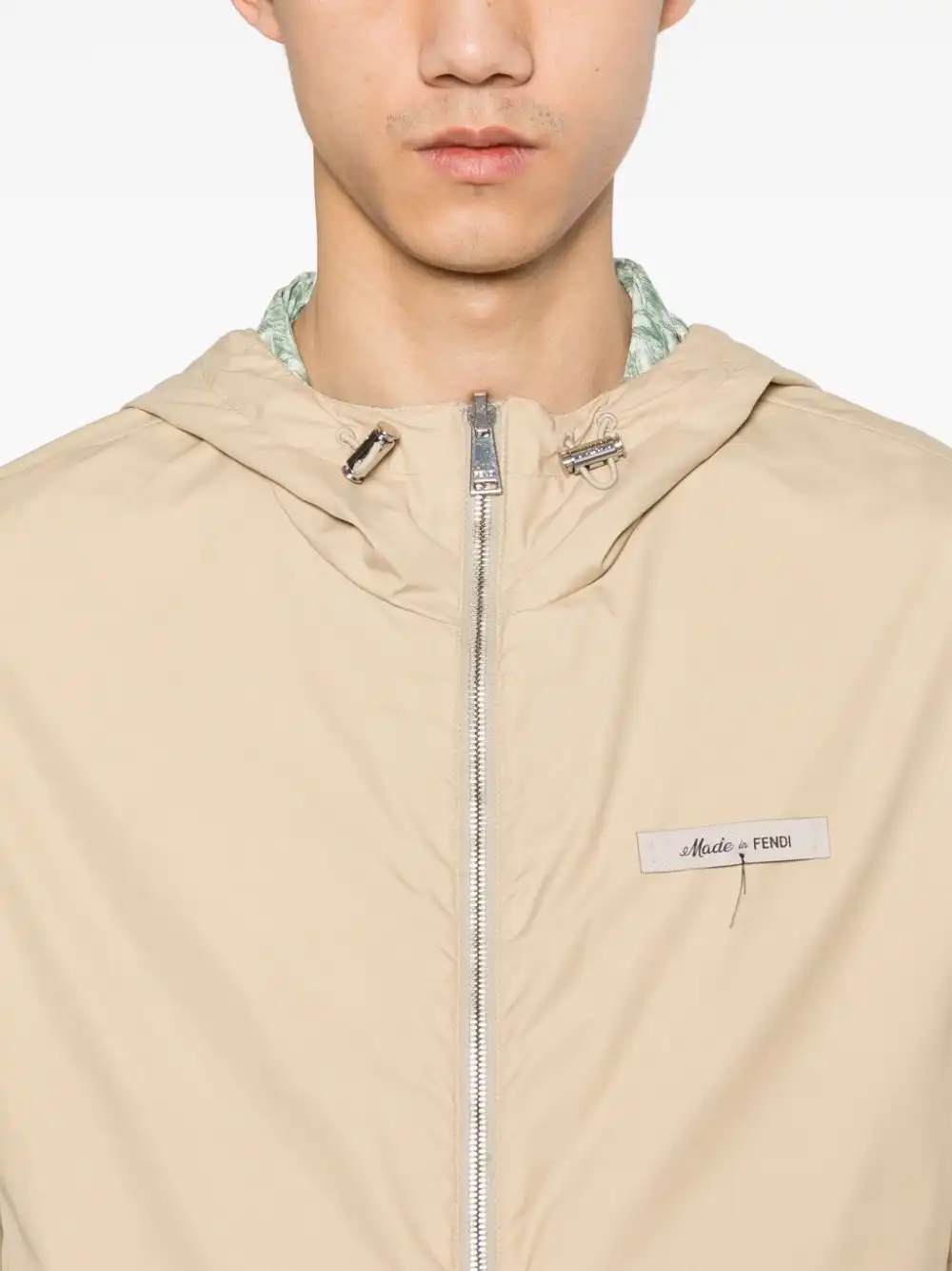 Cheap FENDI FF-print reversible hooded jacket