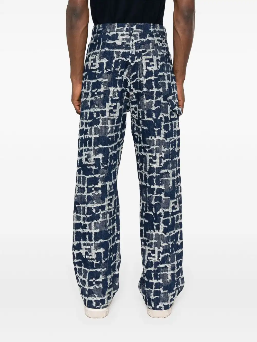 Cheap FENDI FF motif straight-leg jeans