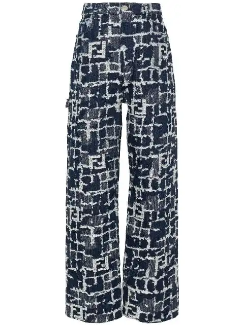 FENDI FF motif straight-leg jeans