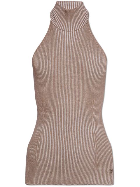 FENDI rib-knit wool halterneck top