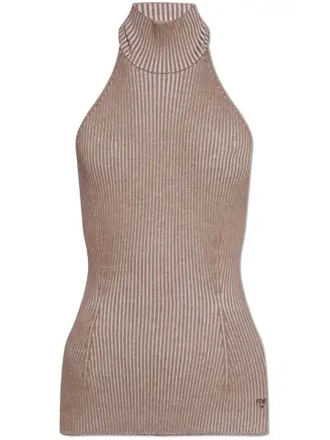 Cheap FENDI rib-knit wool halterneck top