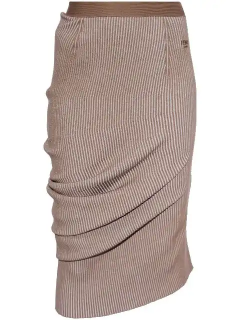 FENDI rib-knit wool pencil skirt