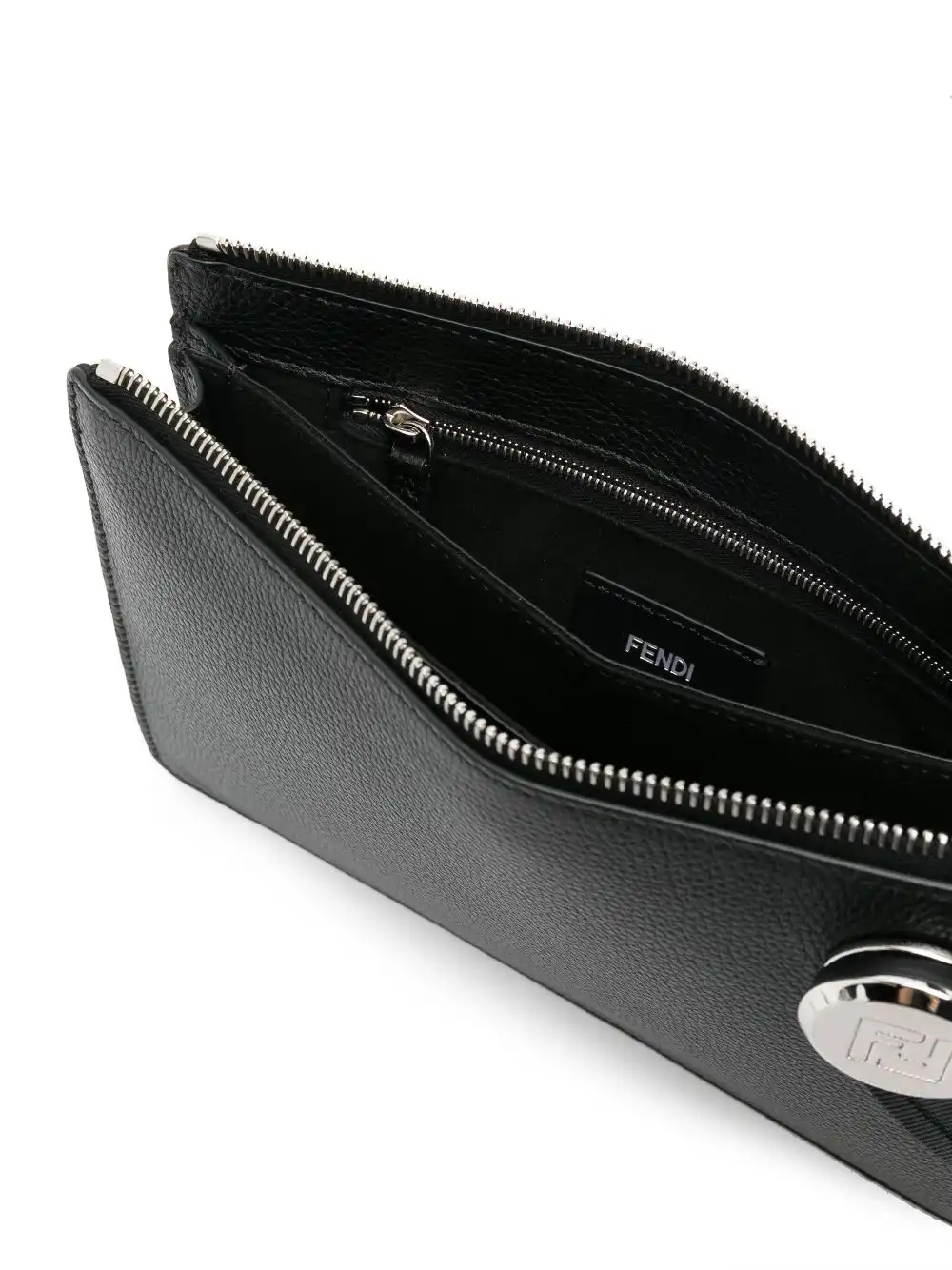 Affordable FENDI Roma leather clutch bag