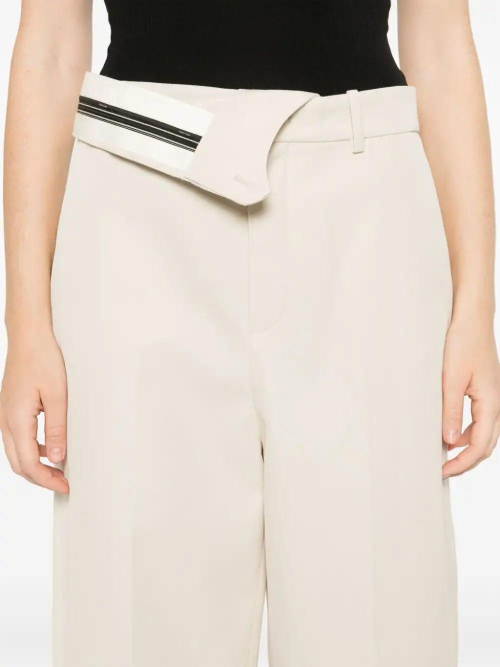 Cheap FENDI foldover waist gabardine trousers