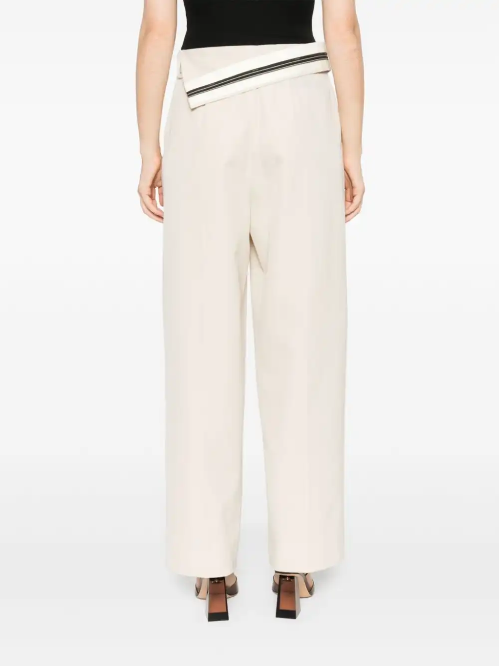 Cheap FENDI foldover waist gabardine trousers