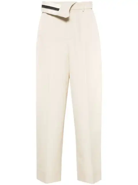 FENDI foldover waist gabardine trousers