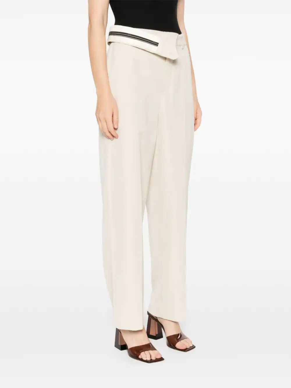 Cheap FENDI foldover waist gabardine trousers