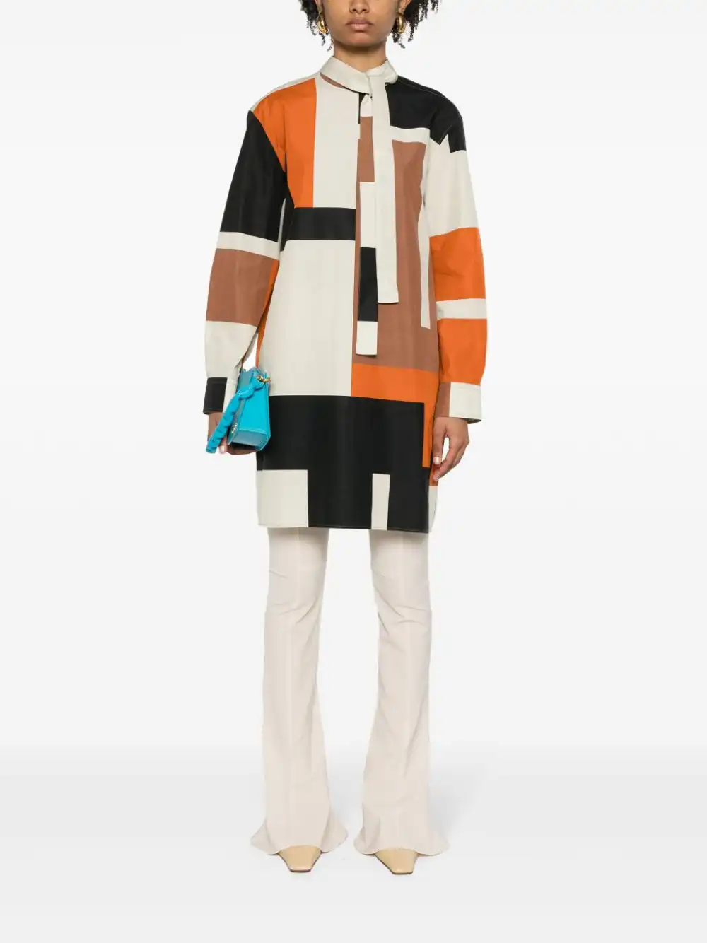 Cheap FENDI colour-block cotton dress