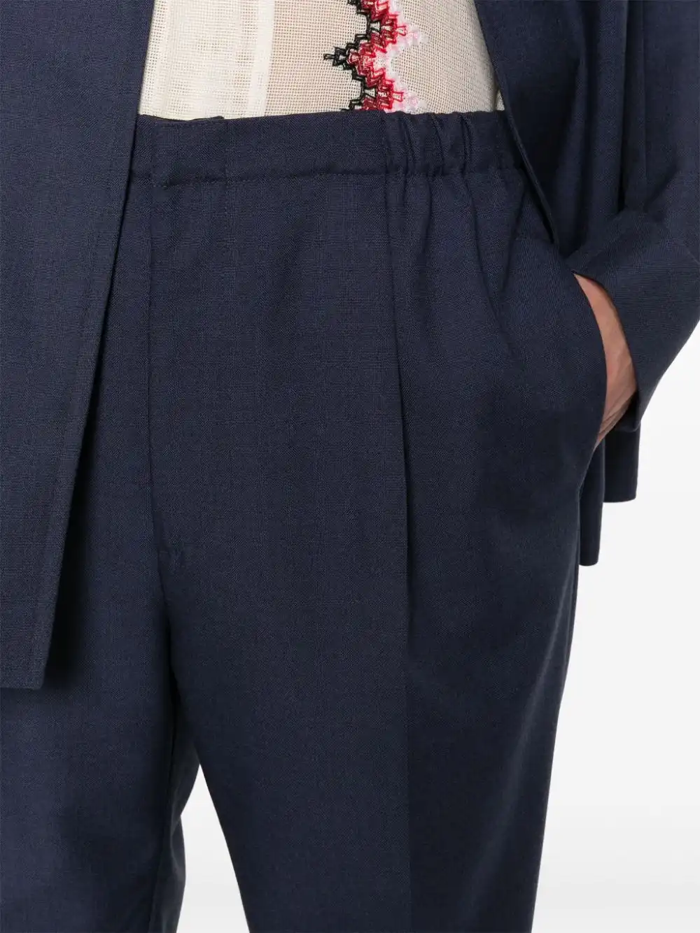 Cheap FENDI pleat-detailing wool trousers