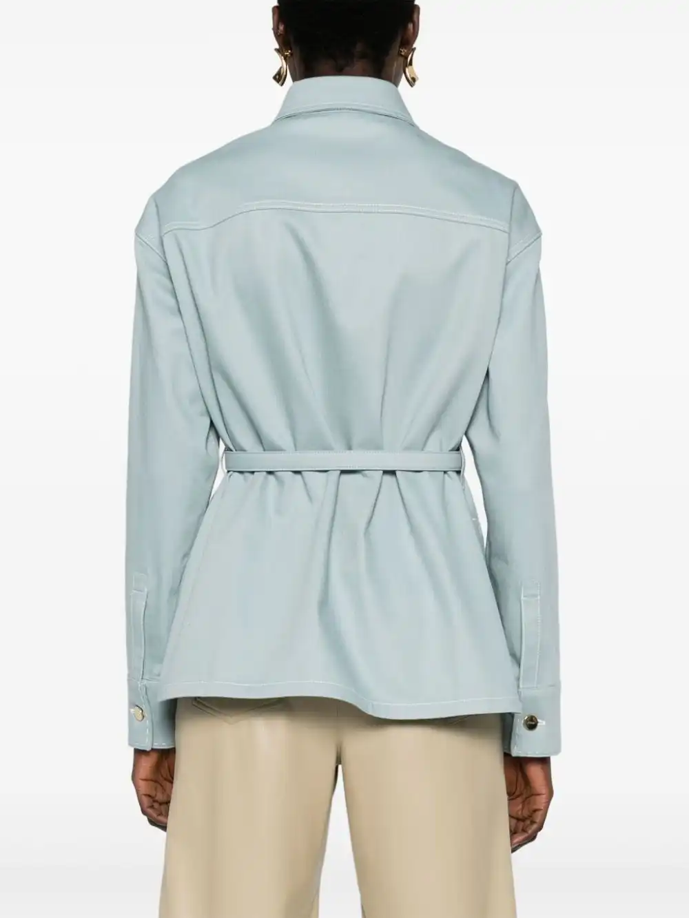 Affordable FENDI belted denim jacket