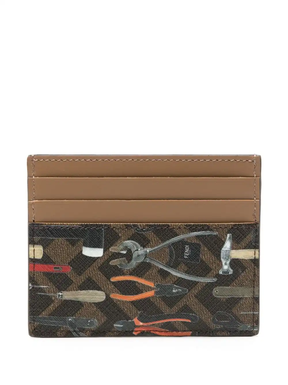 Cheap FENDI FF Tool-print leather cardholder