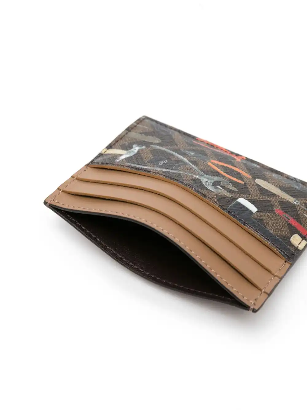 Cheap FENDI FF Tool-print leather cardholder