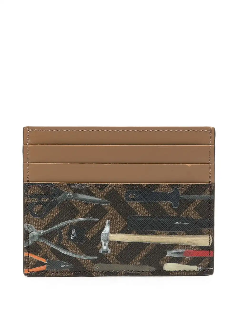 Cheap FENDI FF Tool-print leather cardholder