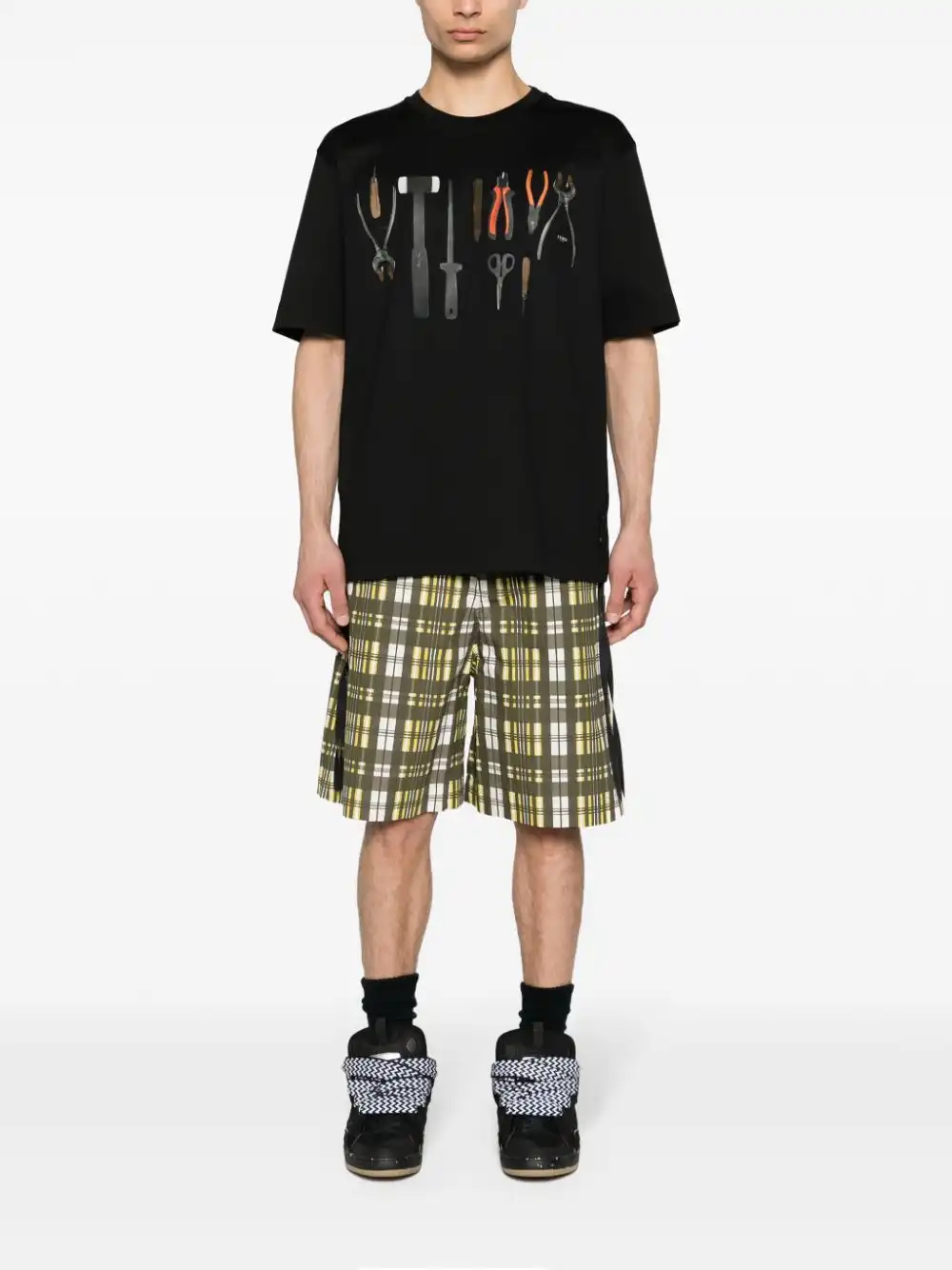 Cheap FENDI tool-print cotton T-shirt