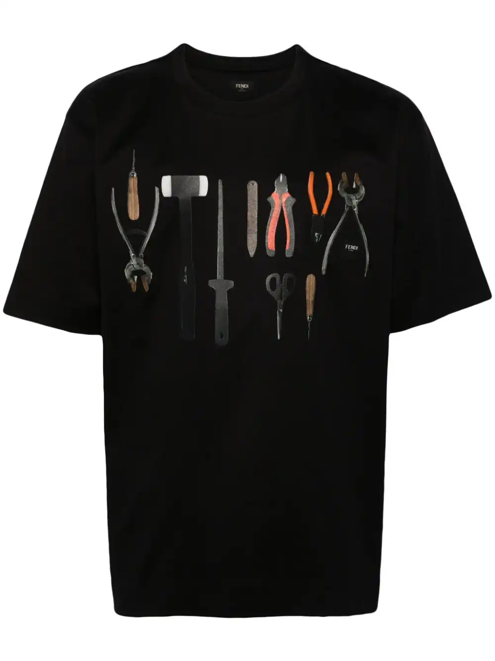 Cheap FENDI tool-print cotton T-shirt