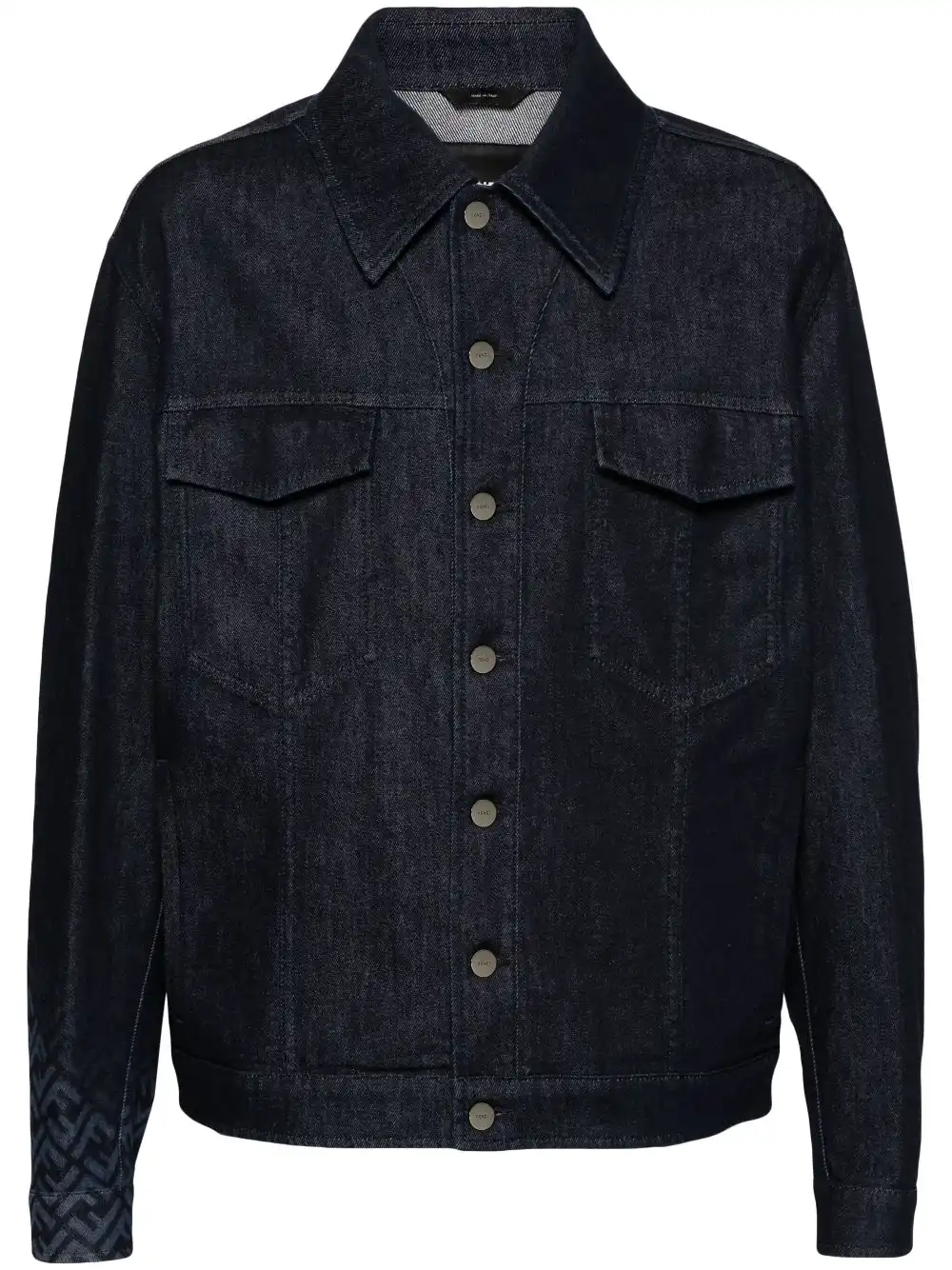 Cheap FENDI button-up denim shirt jacket