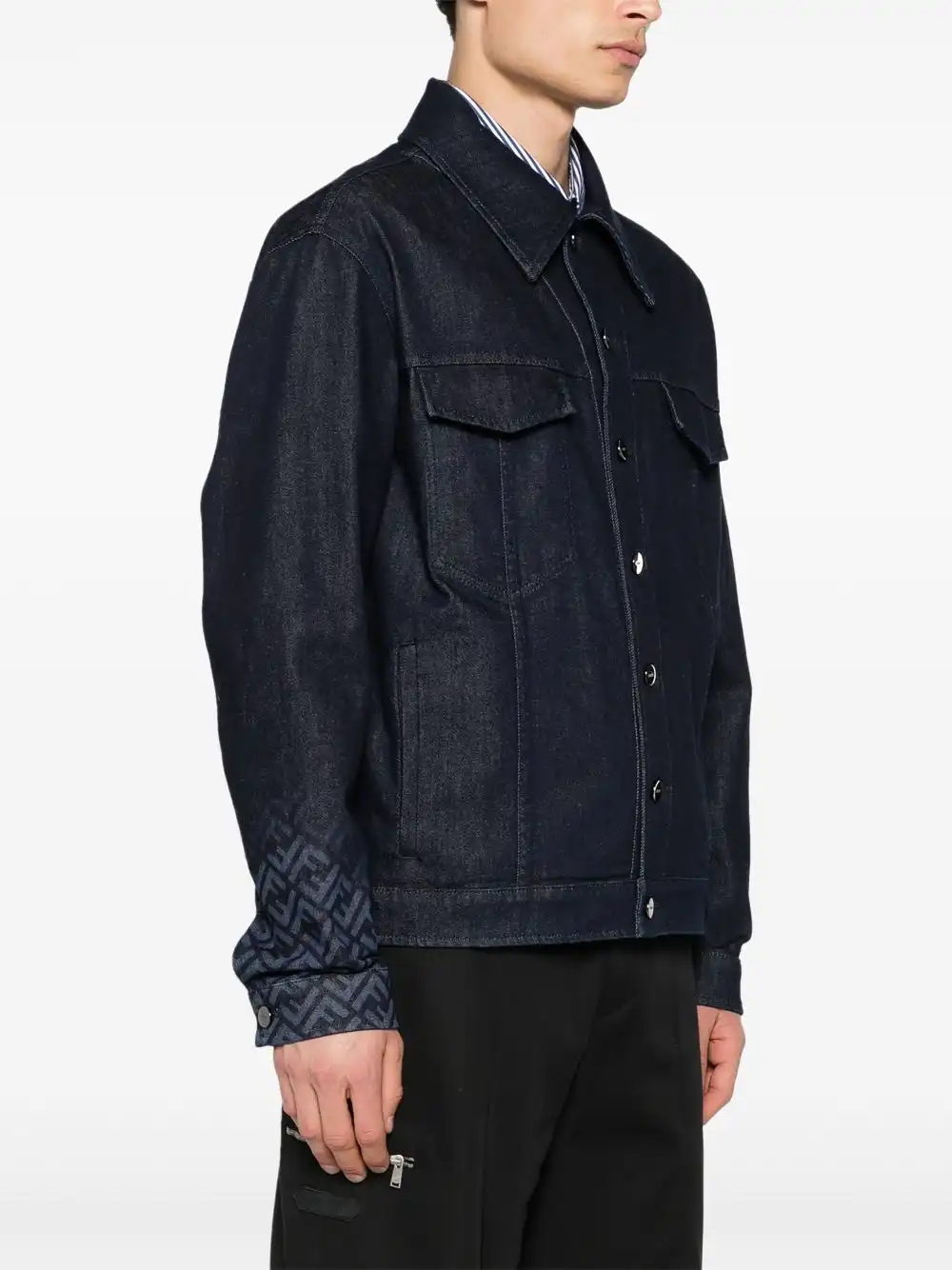 Cheap FENDI button-up denim shirt jacket