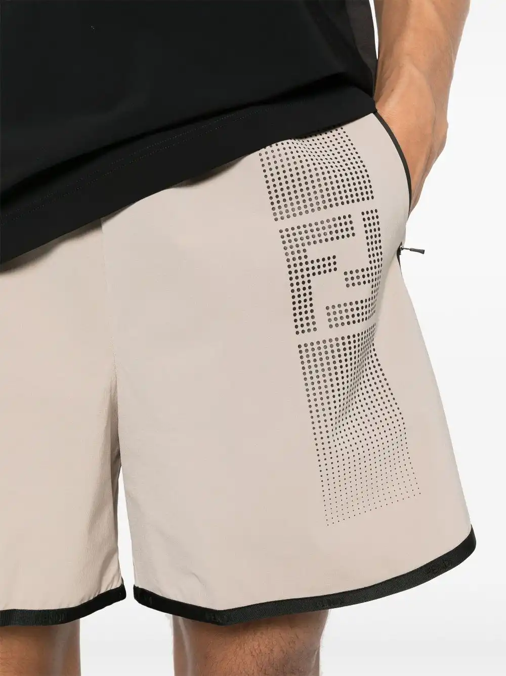 Affordable FENDI FF-print track shorts