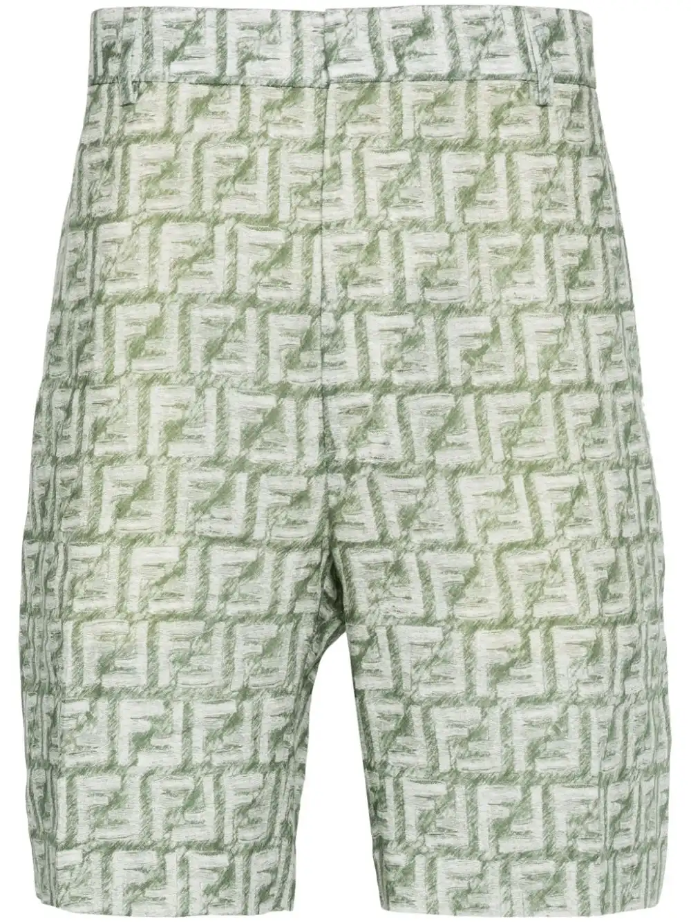 Cheap FENDI FF-motif linen shorts