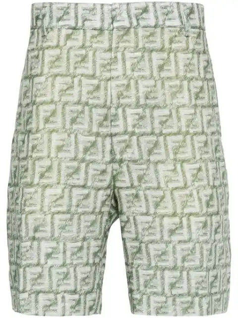 FENDI FF-motif linen shorts