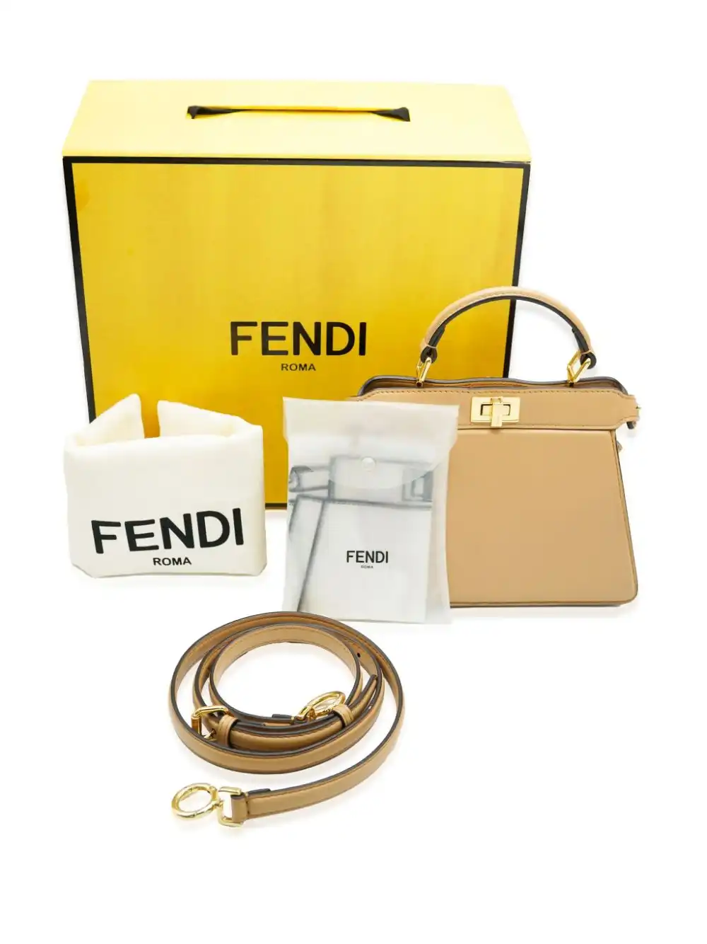 Affordable Fendi small Peekaboo ISeeU two-way handbag