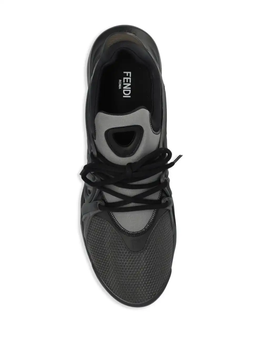 Affordable FENDI Tag lace-up panelled sneakers