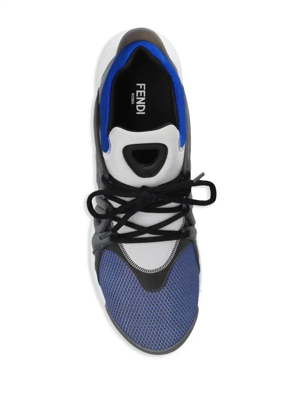 Affordable FENDI Tag lace-up panelled sneakers