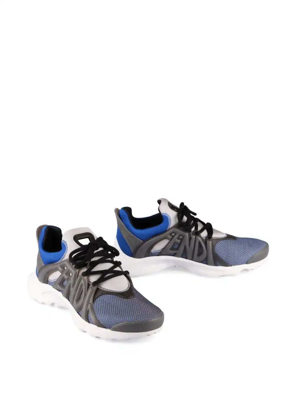 Affordable FENDI Tag lace-up panelled sneakers