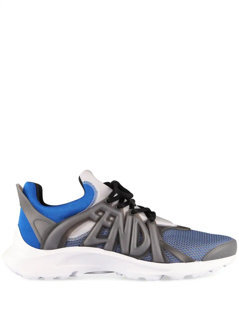 Affordable FENDI Tag lace-up panelled sneakers