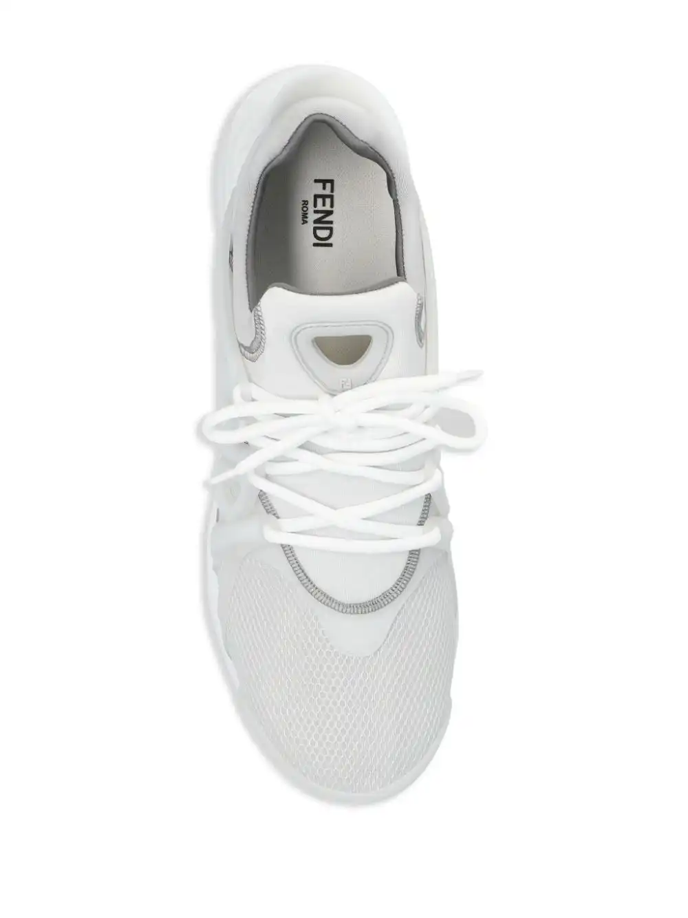 Cheap FENDI Tag lace-up panelled sneakers