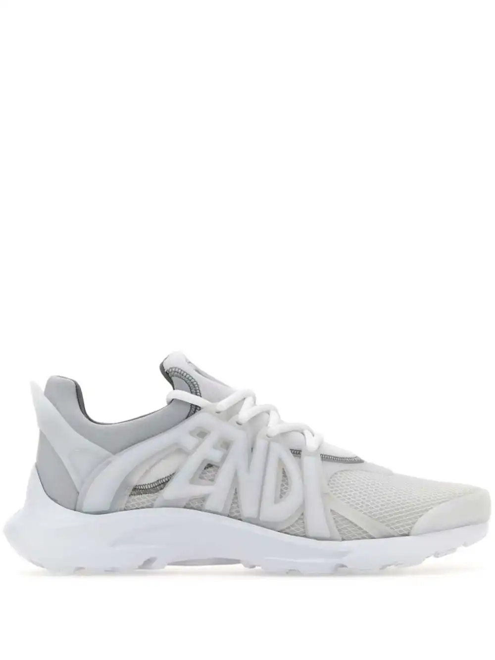 Cheap FENDI Tag lace-up panelled sneakers