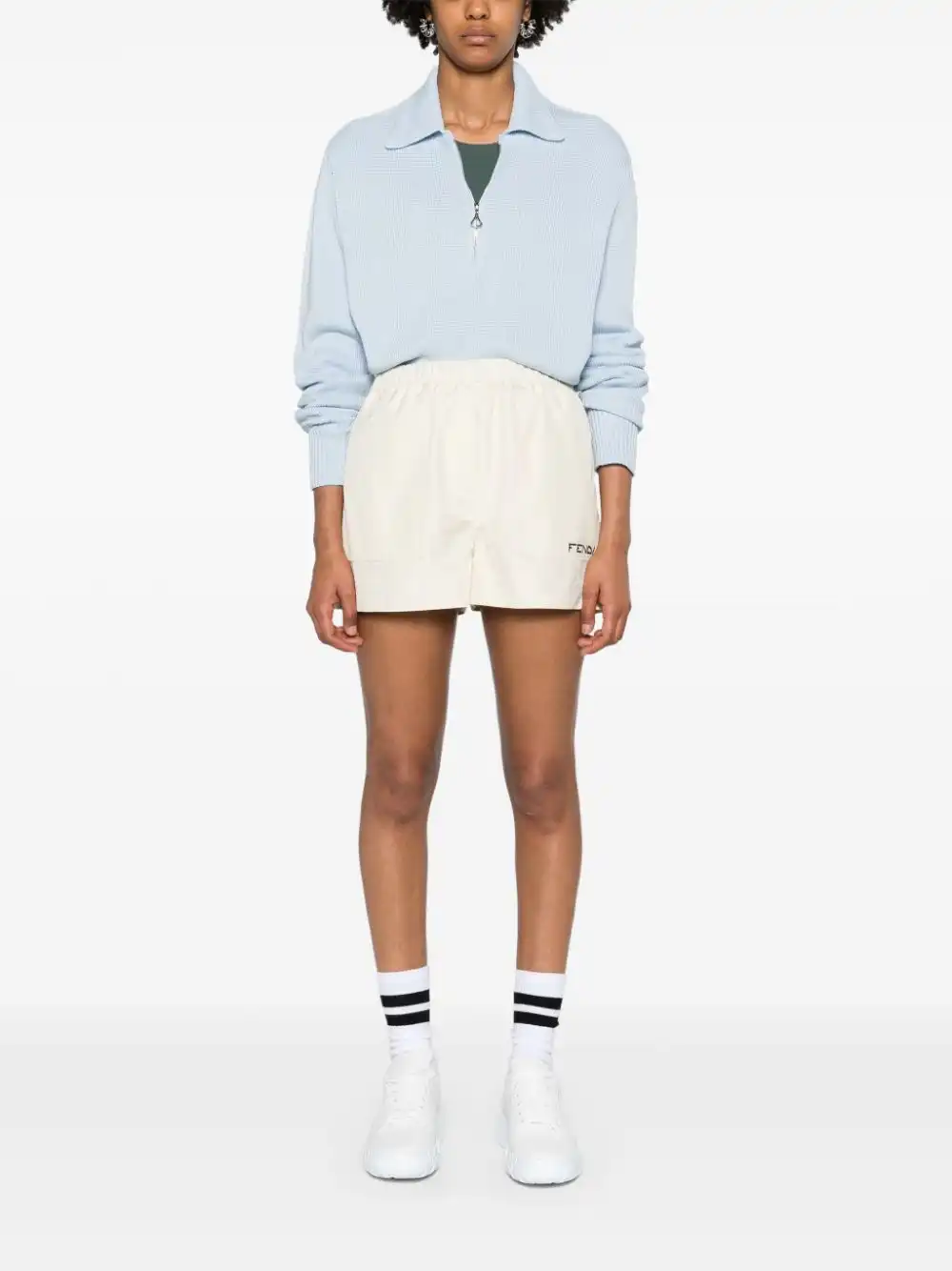 Affordable FENDI high-waist shell shorts