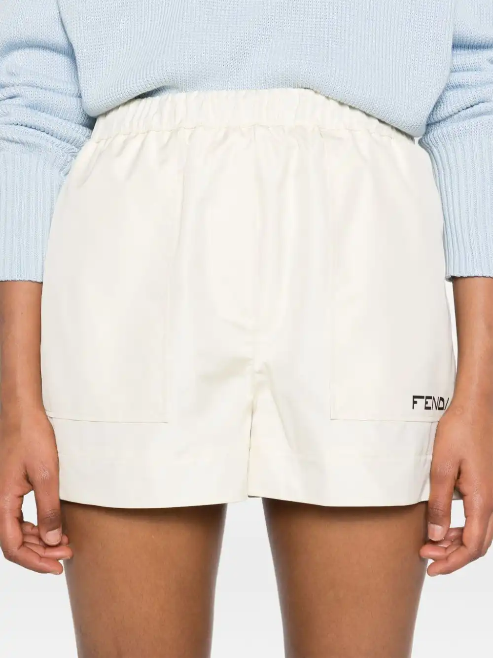 Affordable FENDI high-waist shell shorts