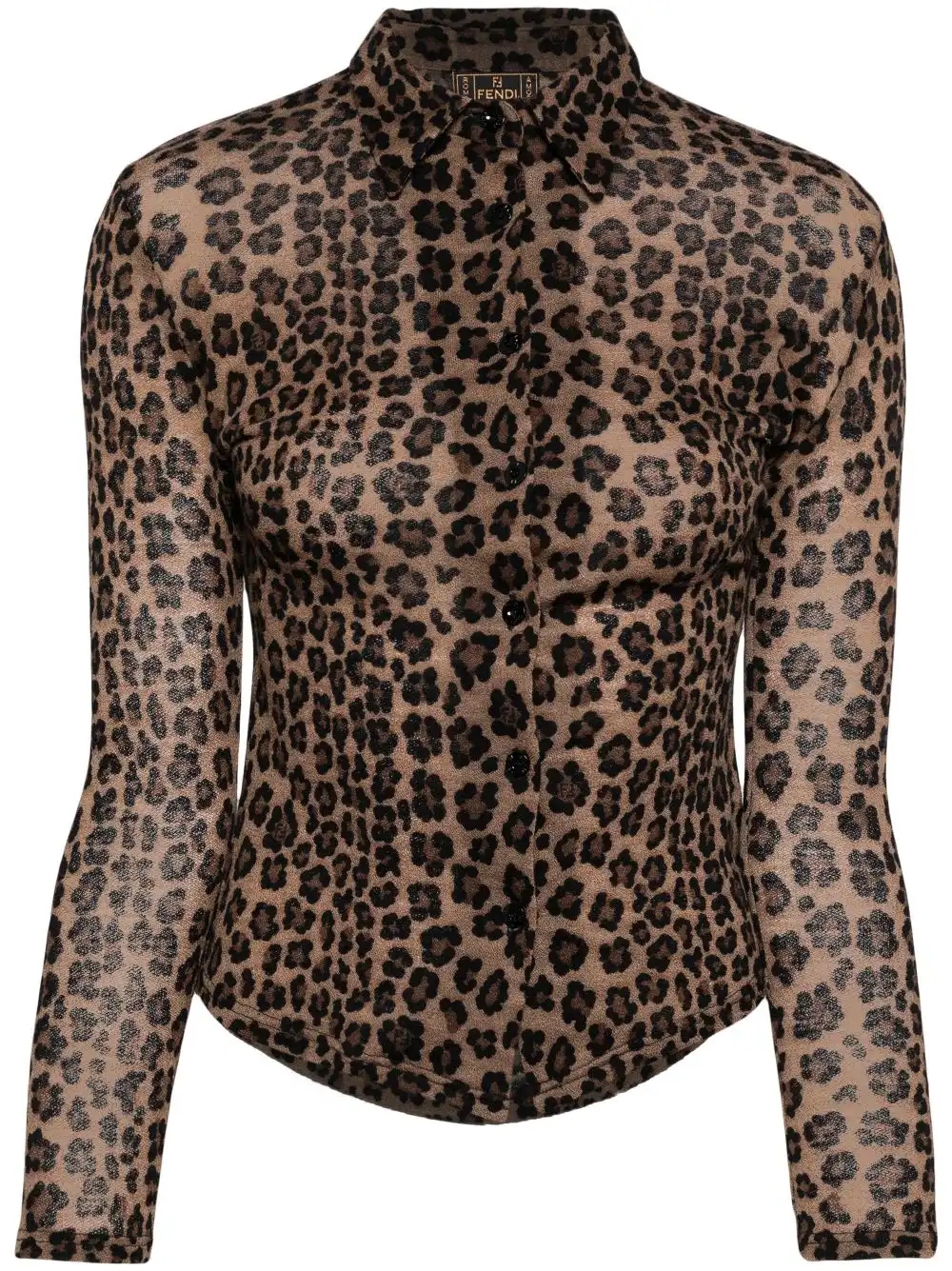 Cheap Fendi leopard-print wool shirt