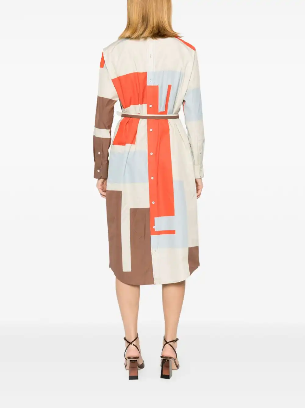 Cheap FENDI FF Puzzle-print cotton shirt dress