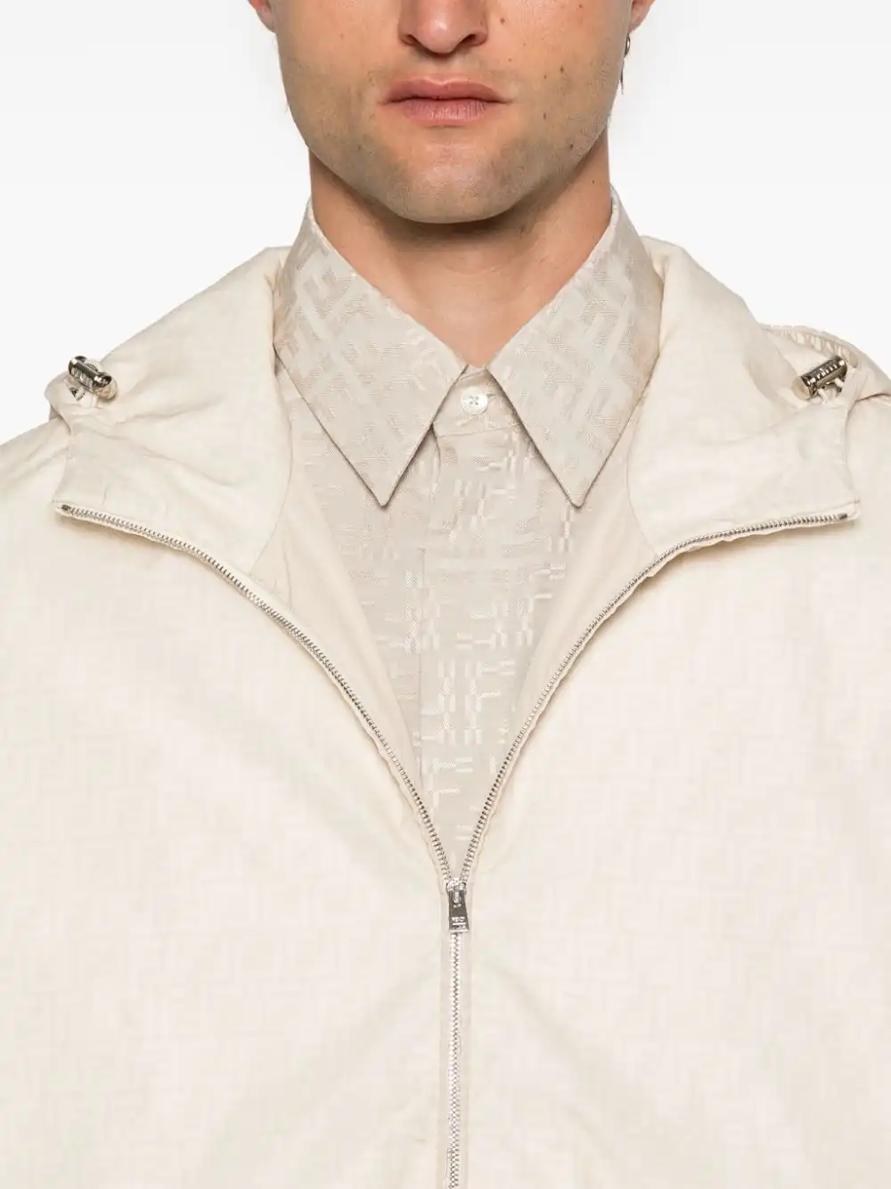 Cheap FENDI FF-logo print windbreaker