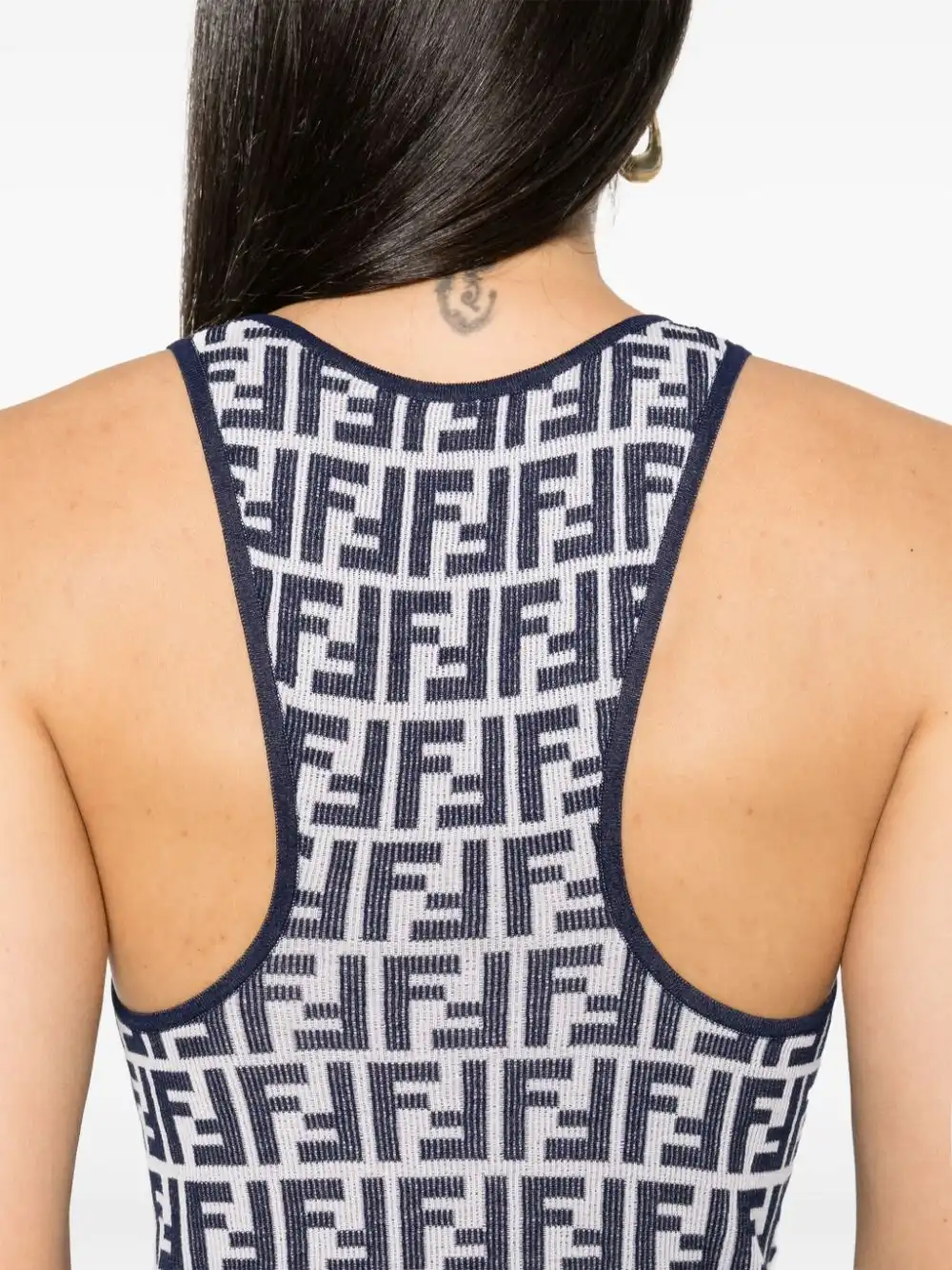 Affordable FENDI jacquard-logo knitted top