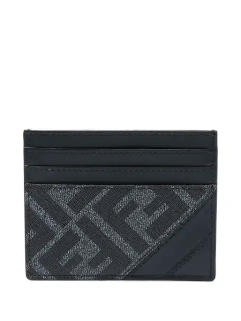 FENDI Diagonal leather card holder