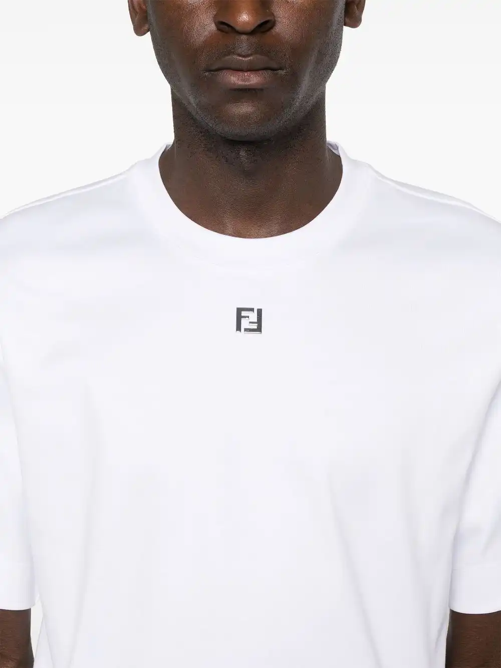 Affordable FENDI FF-plaque cotton T-shirt