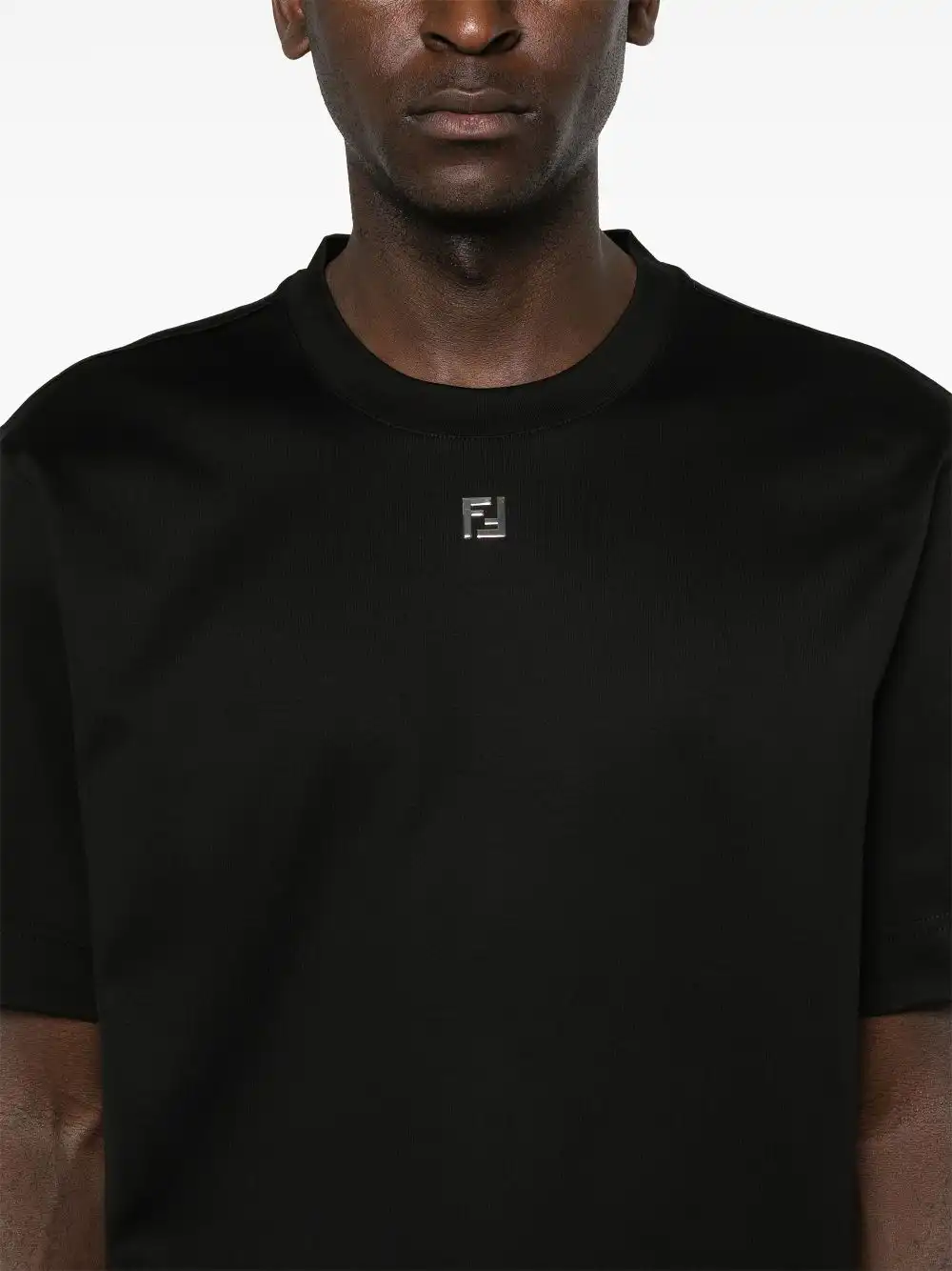 Affordable FENDI FF-plaque cotton T-shirt