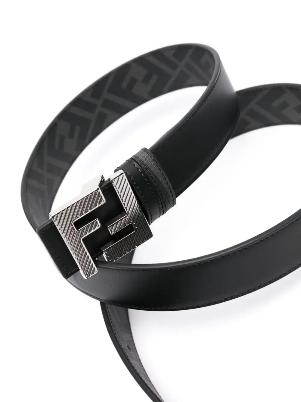 Affordable FENDI FF-motif leather belt