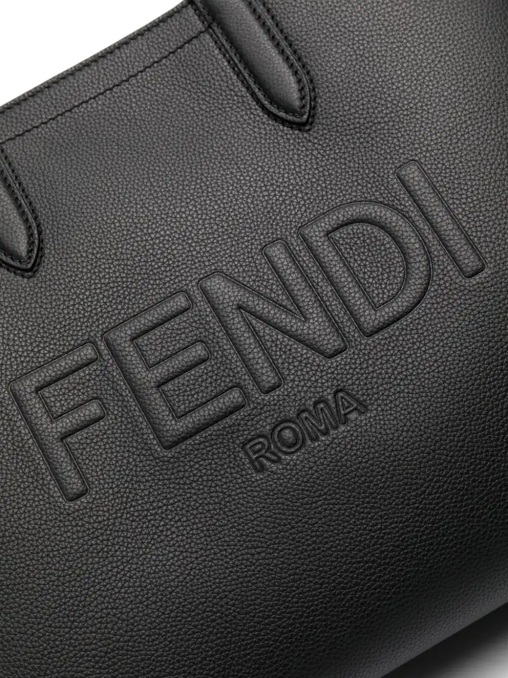 Cheap FENDI Roma logo-embossed leather tote bag