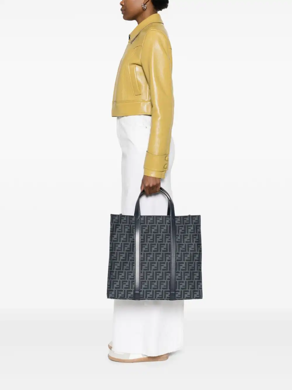 Affordable FENDI FF jacquard tote bag