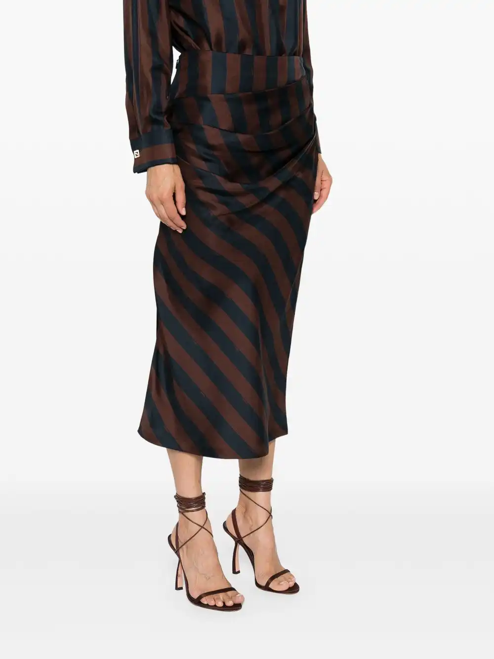 Affordable FENDI Pequin-stripe midi skirt