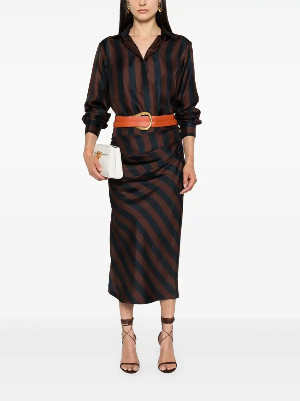 Affordable FENDI Pequin-stripe midi skirt