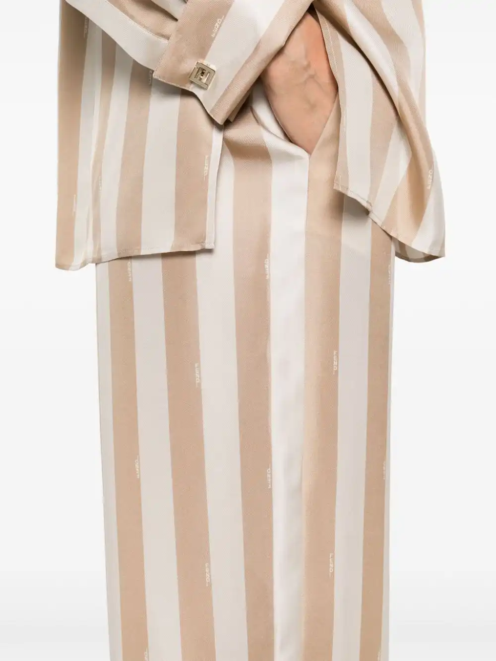 Cheap FENDI Pequin-stripe silk palazzo pants