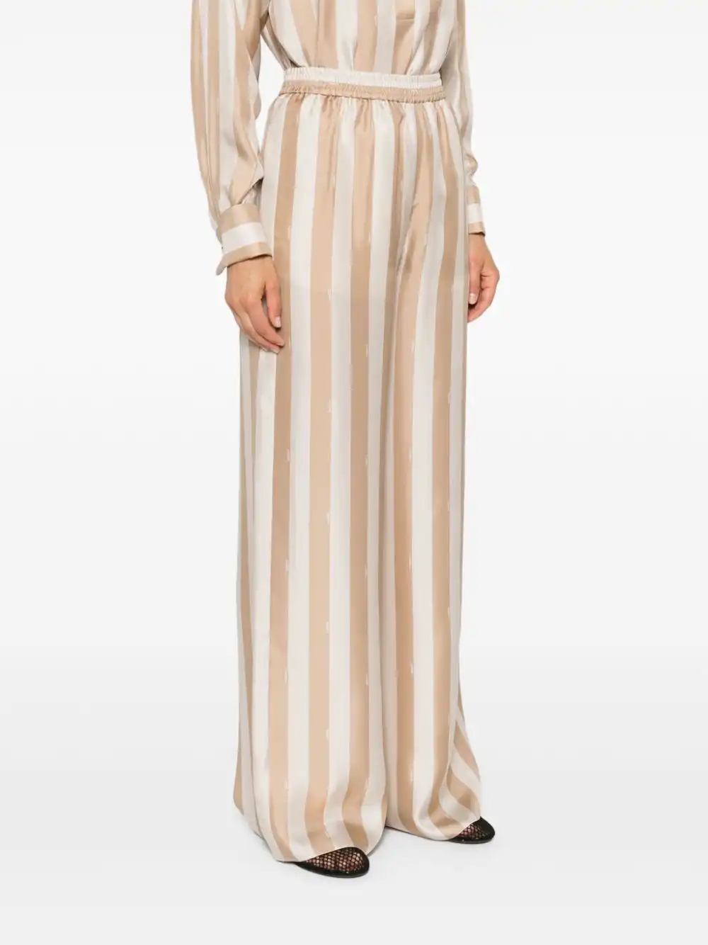 Cheap FENDI Pequin-stripe silk palazzo pants