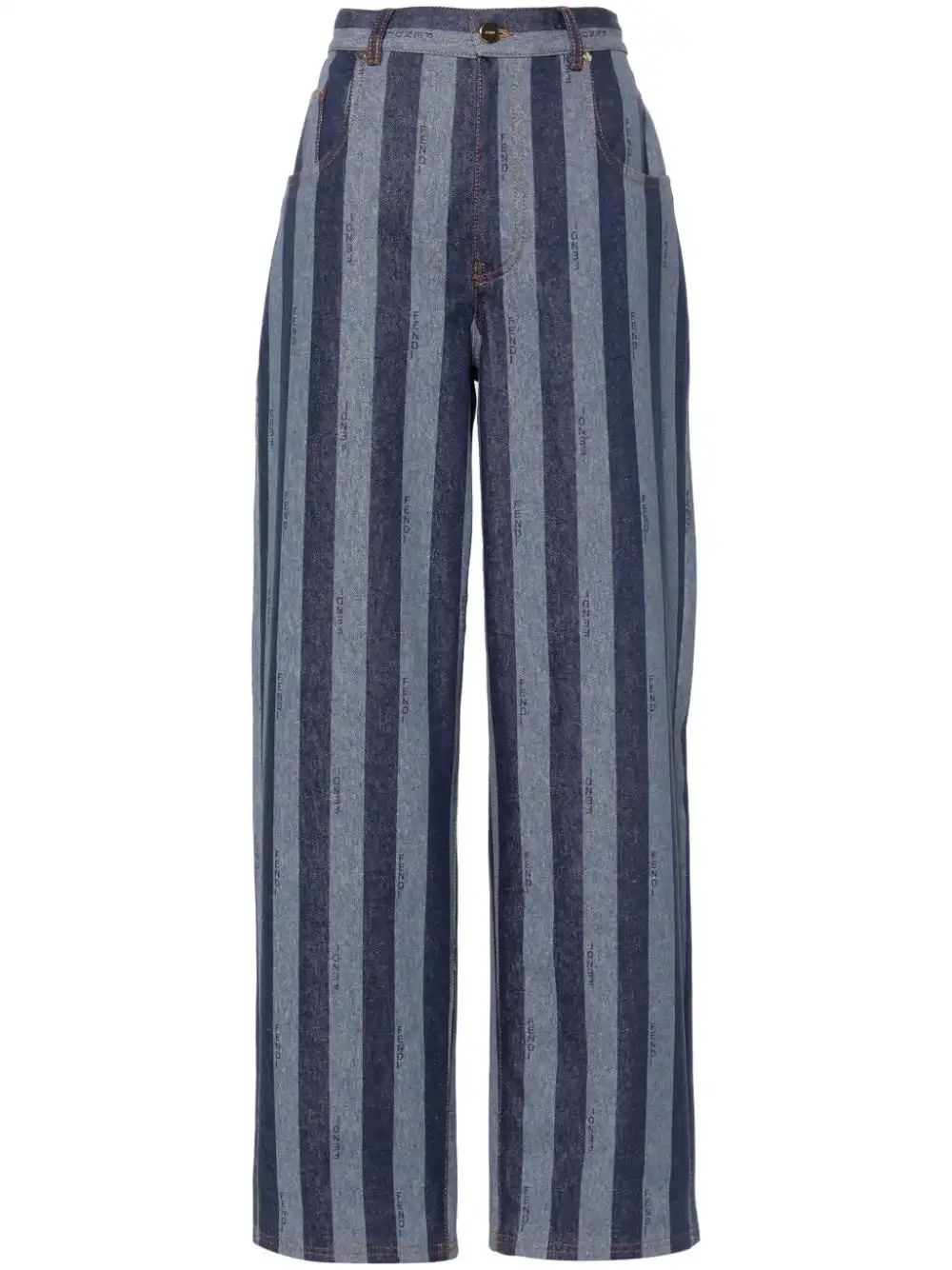 Affordable FENDI Pequin striped straight-leg jeans